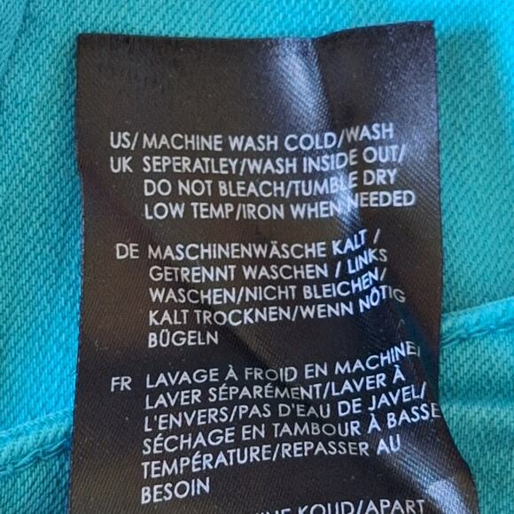 Liverpool Jeans Co VICKIE Mid Rise Shorts Women's 6/28 Turquoise Stretch Denim - Picture 10 of 11